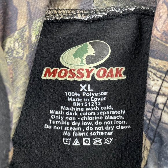 Mossy Oak Hoodie Sweatshirt Mens XL Camo Flag Pullover Hooded Outdoors Black - Picture 8 of 9